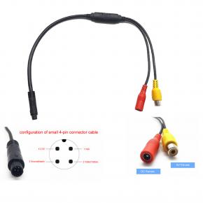 Male BMW 4-PIN To Female RCA+ Female DC Cable