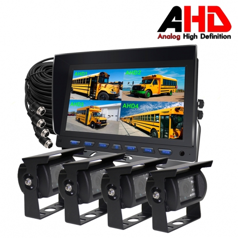 9 Inch AHD QUAD REAR VIEW BACKUP CAMERA SYSTEM