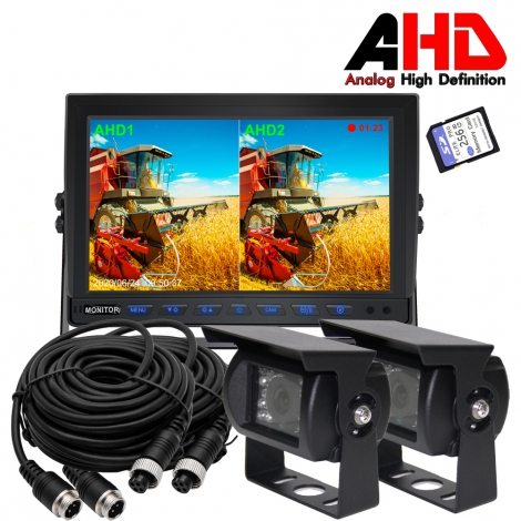 10.1 Inch AHD Two Camera Dual Split Monitor Kits