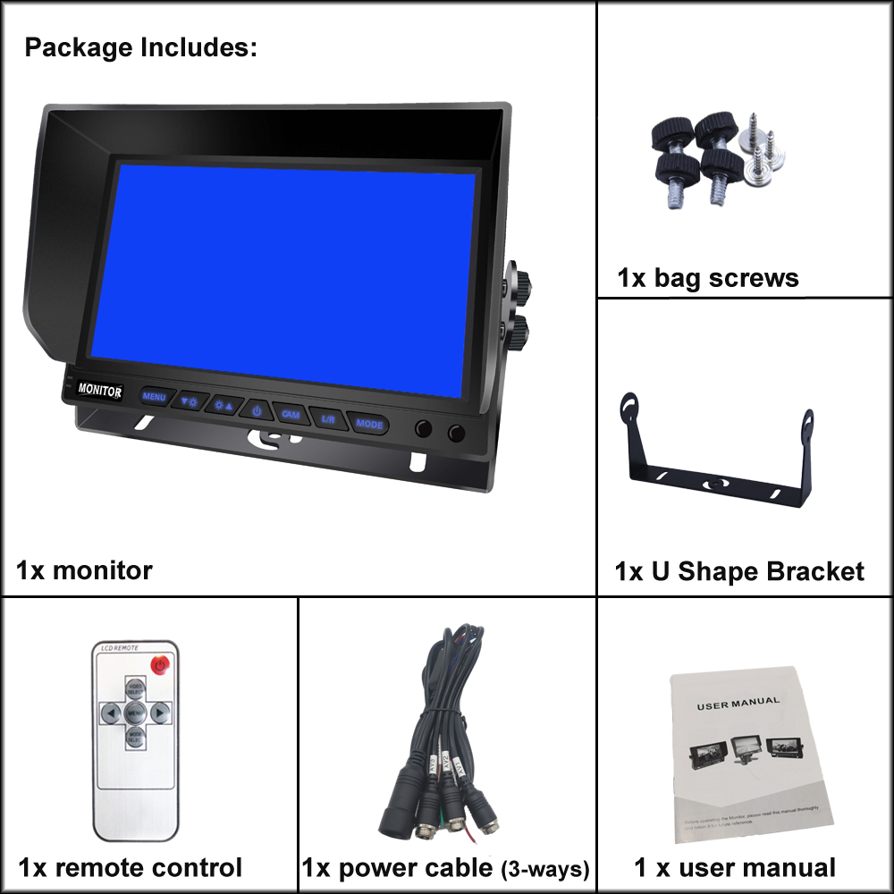 7 Inch TFT LCD Rear View Car Monitor