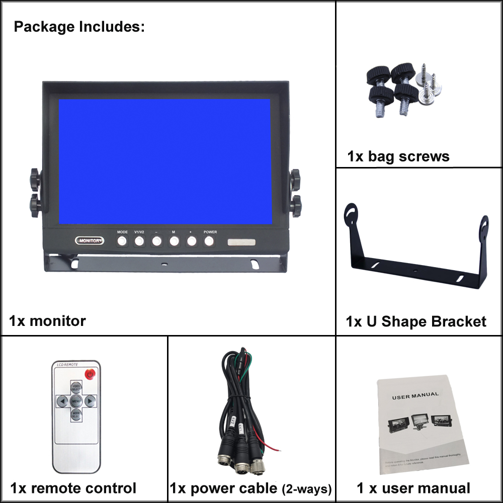 9 Inch Car Reverse LCD Monitor