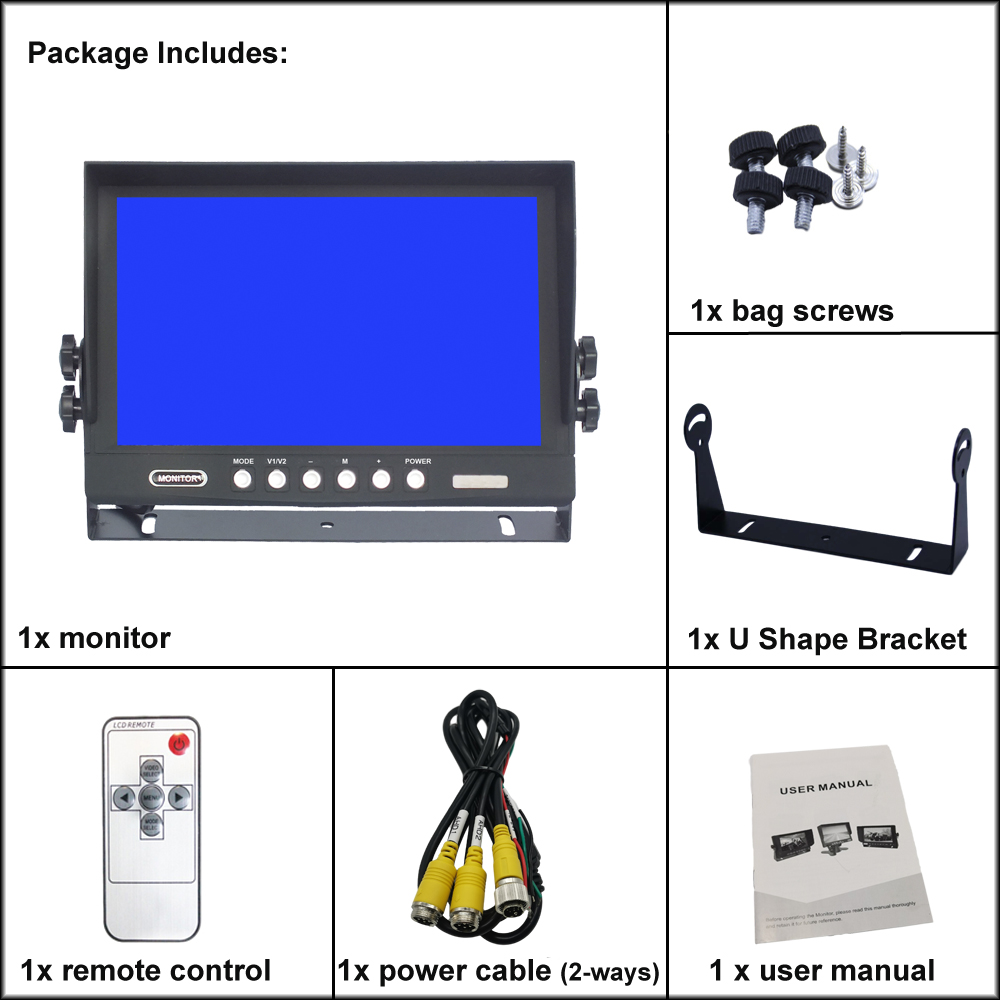 9 Inch Single View AHD 1080P Vehicle Monitor