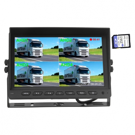 9 Inch AHD CVBS QUAD FULL HD MONITOR WITH BUILT-IN DVR