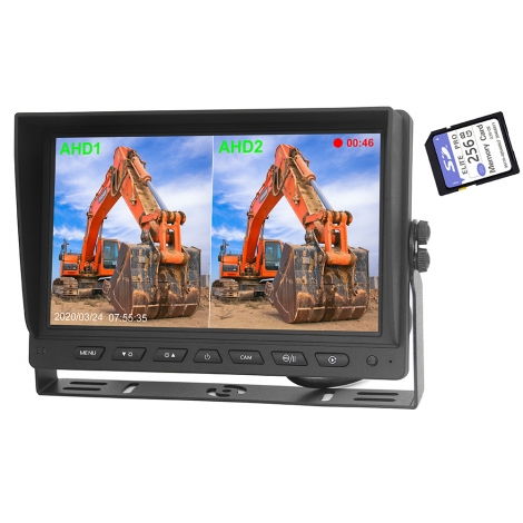 9 Inch Car AHD  DVR Two Split Monitor