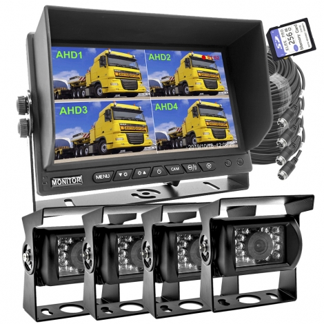 7-inch AHD 1080P QUAD Monitor DVR System