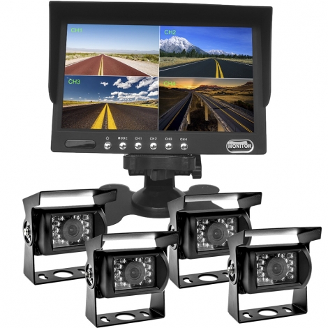 7 Inch Quad Screen Rear Vision Kit