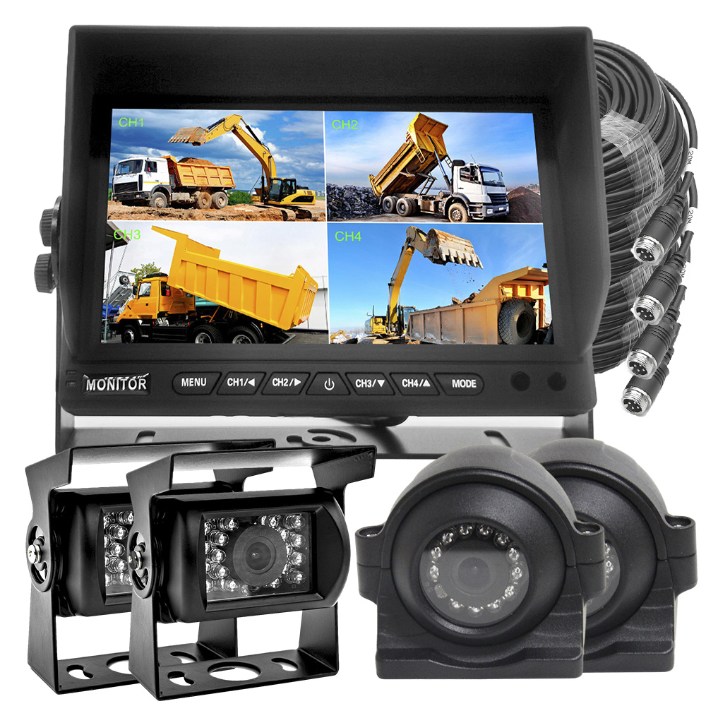 7 Inch Harvester Quad Screen Rear Vision Kit