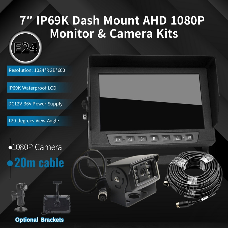 7″ IP69K Waterproof Monitor & AHD 1080P Camera Kit